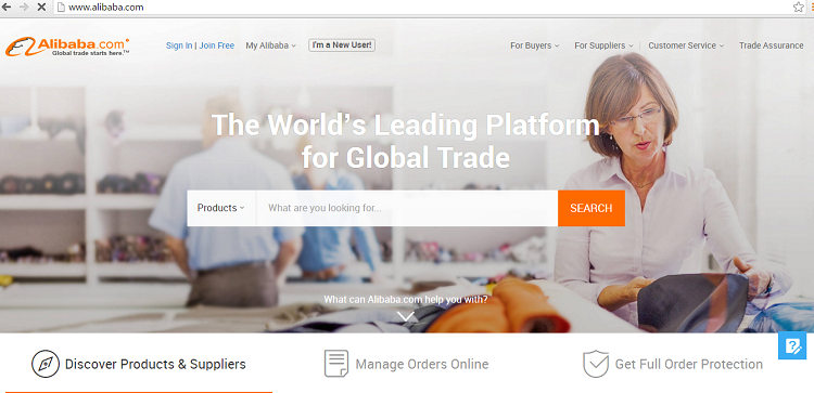 Alibaba home page